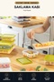 4-Piece Storage Container 500 ml with Lid Refrigerator Freezer Microwave Compatible Transparent Green Lid