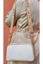 Original Women's Cream Lacoste Printed Long Strap 6 Compartment Crossbody and Shoulder Bag - 3