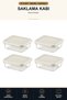 4-Piece Storage Container 500 ml with Lid Refrigerator Freezer Microwave Compatible Transparent White Lid