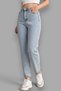 Women's Mom Boyfriend High Waist Boyfriend Cut Lycra Jeans - 4