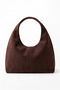 Brown Laym Model Suede Women's Shoulder Bag - Vintage Women's Shoulder Bag with Magnetic Closure