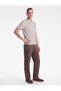 Striped Short Sleeve Textured Polo Collar T-Shirt - 2