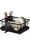 Compact Dish Drying Rack for Sink, Stainless Steel Drainer with Utensil Holder