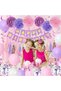 Purple Pink Birthday Party Decorations Set, Happy Birthday Banner & Balloons for Women Girls