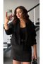 Black premium belted suede mini skirt - 5