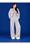 Women's Ribbed Knitted Fabric Crew Neck Knitted Fabric Crew Neck Crop Loose Fit Comfortable Tracksuit Set 2-Piece Set - 3