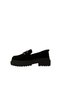 26114S Genuine Suede Leather Women's Loafer Shoes Black - 4