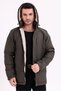 Men's Khaki Fleece Fur Removable Hood Water and Windproof Hooded Winter Coat & Jacket & Parka - 6