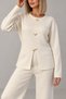 Sun Button Knitwear Top and Bottom Set New Season Trend Sweater Pants Two-Piece Combination - 4