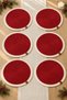 Christmas Concept Red Cream Round Platter / Stitched American Serving Dish / Christmas Table Decoration - 5