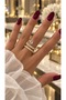 Design Spiral Model Pink Zircon Stone Adjustable Stainless Steel Ring