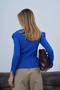 Women's Saks Blue Velvet Buttoned Knitwear Cardigan - 8