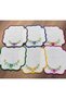 Cocktail Napkins 6 Pieces Linen Canvas Embroidered SPECIAL STAIN RESISTANT FABRIC
