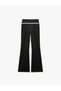 High Waist Slim Fit Ribbed Spanish Leg Sports Leggings - 6