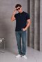 Men's Slim Fit Slim Fit Cotton Soft Breathable Fabric Non-Curling Collar Navy Blue Polo Neck T-Shirt - 5