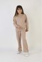 Girl's Stoned Suit Set Comfortable Fit Daily-Casual Suit Two-Piece Set — Beige