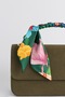 Women's Lavender Khaki Suede Scarf Gift Covered 2-Compartment Mini Magnet Closure Hand and Shoulder Bag - 5