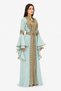 Women's Long Caftan with Hand Embellishments and Shiny Stones Work Butterfly Sleeves - 2
