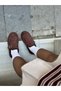 Brown Suede (Jales) Women's Sabo Slippers with Fur Inside and Buckle Detail - 5