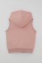 Girl's Vest with Cute Bee Embroidery and Zipper Hood, Ages 3-8, Dried Rose Color - 2