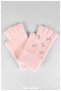 Women's Crystal Stone Bowknot Knitwear Cut-Out Finger Gloves