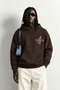 Men's Patch Printed Embroidered Embellished Hooded Oversize Sweatshirt - 3