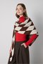 Women's Ecru Bearded Plaid Poncho/Shawl 32046 - 7