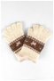 Women's Kilim Patterned Pearl Detailed Cut-Out Fingered Knitwear Gloves