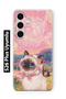 Samsung Galaxy S26 Plus Compatible Van Gogh Themed Cat Pattern Transparent Phone Case