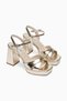 Lara Gold Cross-Strapped Platform Heeled Shoes - 3