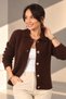 Women's Large Gold Buttoned Plush Textured Soft Cardigan - 2