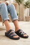 Women's Black Heel Spur Gel Sole Orthopedic Comfortable Daily Slippers - 5
