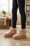 26522 Beige Short Cold-Resistant Suede Women's Boots & Booties with Fur Inside - 6