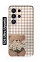 Samsung Galaxy S26 Ultra Compatible Transparent Phone Case with Flower Bouquet and Teddy Bear Pattern