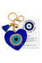 Crystal Stone Heart Evil Eye Beaded Keychain and Bag Accessory