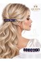 Luxurious Shiny Crystal Stone Gold Gold Metal Automatic Clip Hairpin Rectangular Cut Dark Purple Plum Hairpin