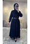 724 Belden Belted Jacquard Dress Black