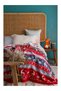 Deer and Snowflake Patterned Cotton Tassel Double Blanket 180X200 cm - 3