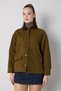 Women's Khaki Fiber Velvet Collared Coat 32105 - 7