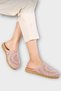 Knitted Embroidered Closed-Front Women's Slippers Pudra - 2