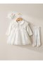 Baby Girl Mevlütlük Dress Set of 3 Baby Collar Bandana Cape Lace Newborn Hospital Release Wedding Dress 100% Cotton Evening Dress Mevlitlik 4032