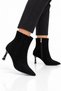 Women's Cold-Proof Heeled Boots (6cm) Black-Black