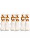 Women's 3-Piece Cream Orange Cat Patterned Pompom Socks Set |   Fun Sock Model with Cat Figure