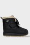 Cold-Proof Velcro Girls' Boots with Fur Inside Black