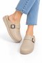 Women's Padded Sole Comfort Home & Outdoor Slippers Beige - 2