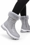 Fur Inside Parachute Fabric Waterproof Girls' Boots Silver - 2