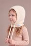 Children's Ecru Plush Soft Knitted Balaclava Beanie Hat - 3