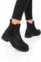 Short Heeled Zippered Women's Boots Black