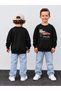 Boy's Crew Neck Sweatshirt Printed 3 Yarn Threaded Winter Comfortable Fit Cotton Sweatshirt