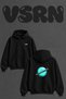 Planet Halkali Design Back Printed Oversize Black Hooded Sweatshirt
